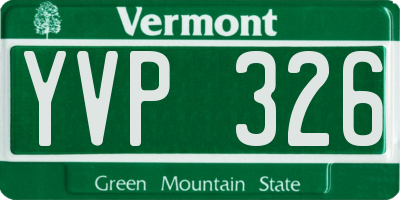 VT license plate YVP326