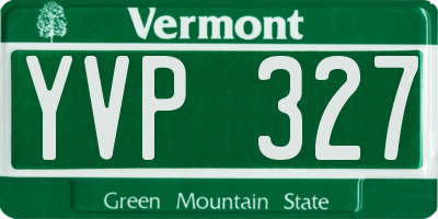 VT license plate YVP327