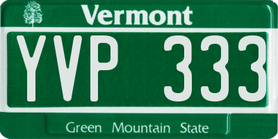 VT license plate YVP333