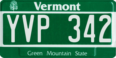VT license plate YVP342