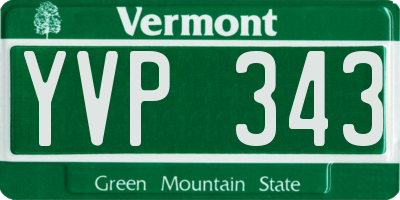 VT license plate YVP343