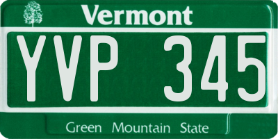 VT license plate YVP345
