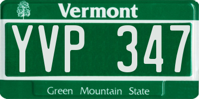 VT license plate YVP347