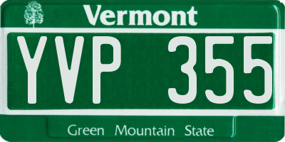 VT license plate YVP355