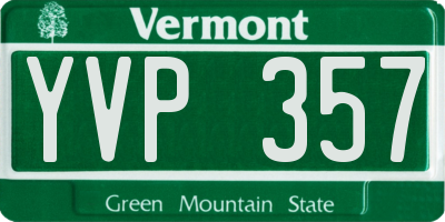 VT license plate YVP357