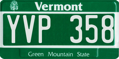 VT license plate YVP358