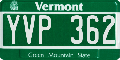 VT license plate YVP362