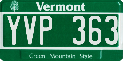 VT license plate YVP363