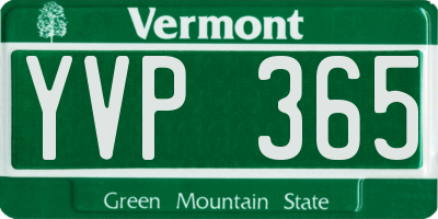 VT license plate YVP365