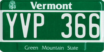 VT license plate YVP366