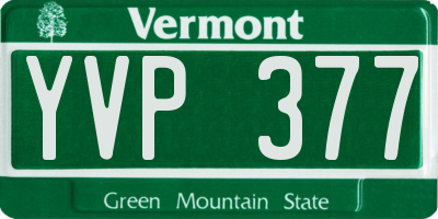 VT license plate YVP377