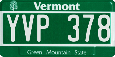 VT license plate YVP378