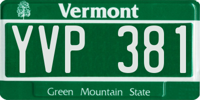 VT license plate YVP381