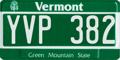 VT license plate YVP382