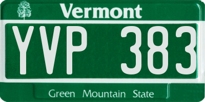 VT license plate YVP383