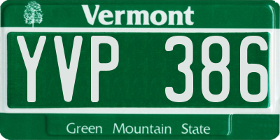 VT license plate YVP386