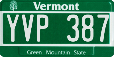 VT license plate YVP387