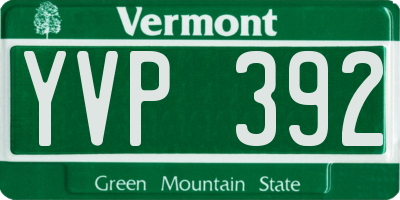VT license plate YVP392