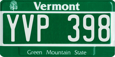 VT license plate YVP398