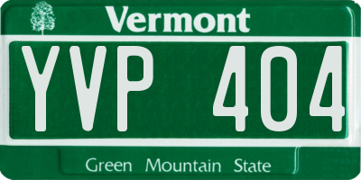 VT license plate YVP404