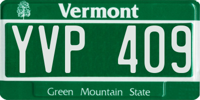 VT license plate YVP409