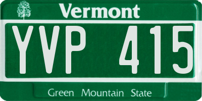 VT license plate YVP415