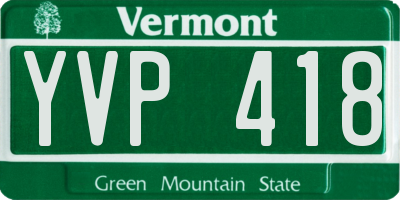 VT license plate YVP418