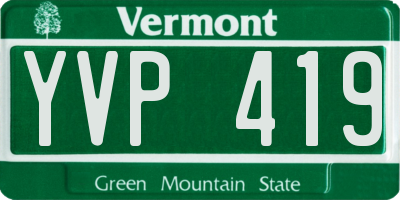VT license plate YVP419