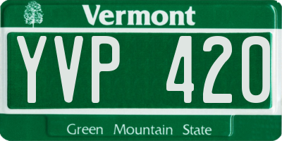 VT license plate YVP420