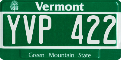 VT license plate YVP422