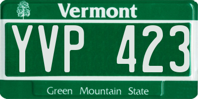 VT license plate YVP423