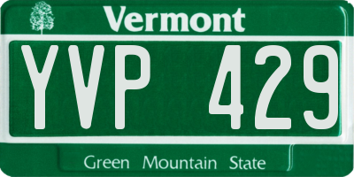 VT license plate YVP429