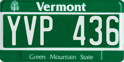 VT license plate YVP436