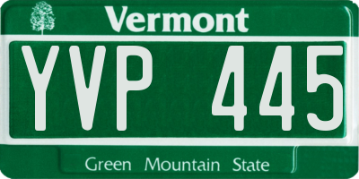 VT license plate YVP445