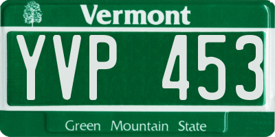VT license plate YVP453
