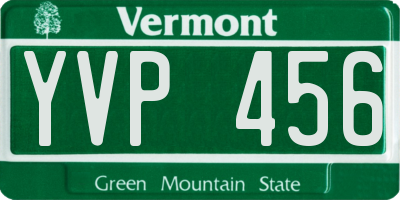 VT license plate YVP456