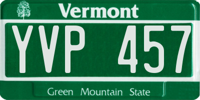 VT license plate YVP457