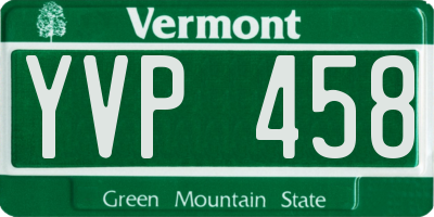 VT license plate YVP458