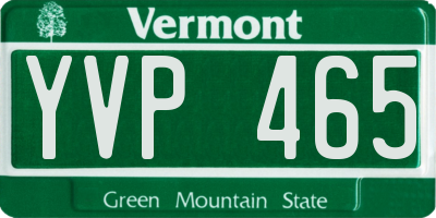 VT license plate YVP465