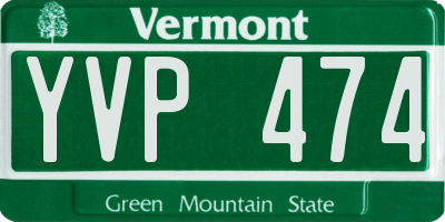 VT license plate YVP474