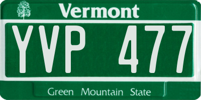 VT license plate YVP477
