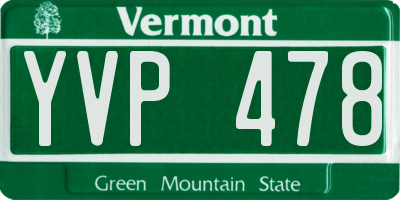 VT license plate YVP478