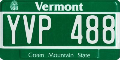 VT license plate YVP488