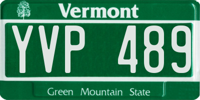 VT license plate YVP489