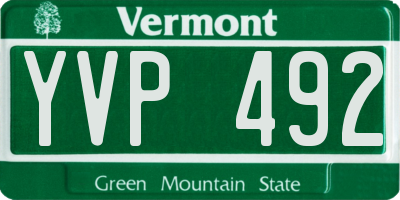 VT license plate YVP492