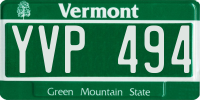 VT license plate YVP494