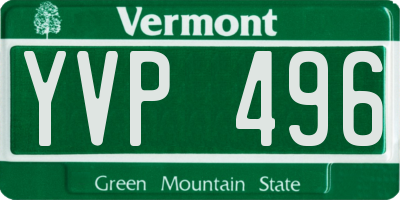 VT license plate YVP496
