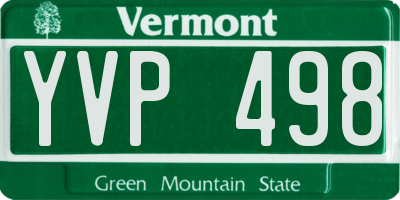 VT license plate YVP498
