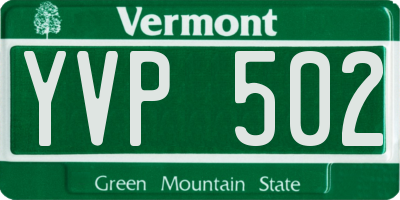 VT license plate YVP502