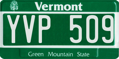 VT license plate YVP509